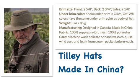 are tilley hats made in china 2019